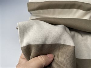 Bomuldsjersey - brede striber i brun og ecru